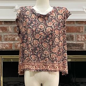 Free People orange floral patterned high-low crop top / XS / Excellent condition